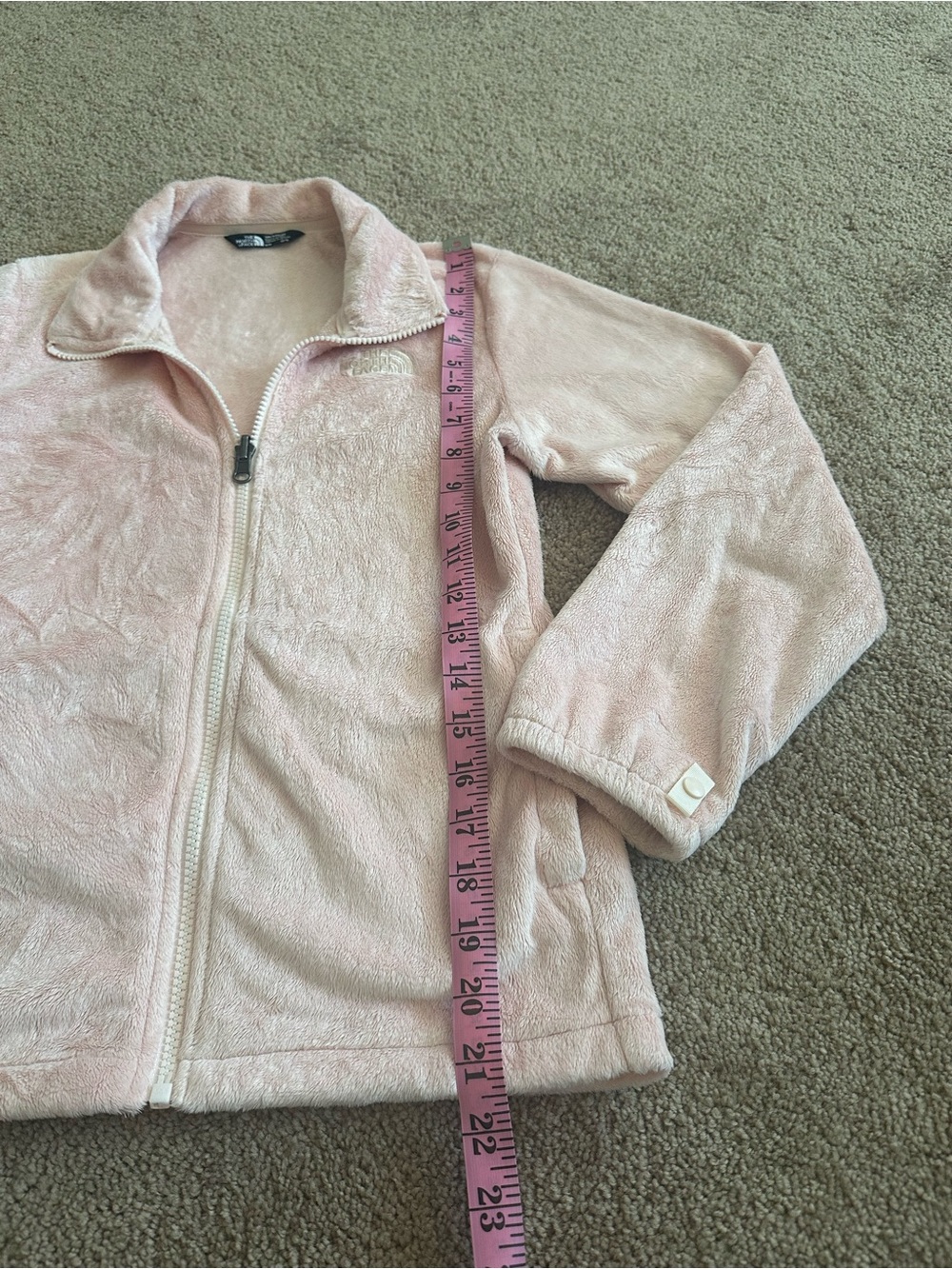 The North Face Girl’s Light Pink Plush Zip-Up Fleece Jacket - Picture 8 of 9